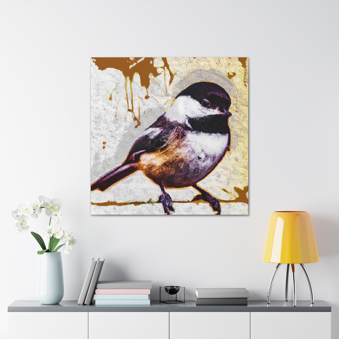 "Chickadee Enchantment Aglow" - Canvas