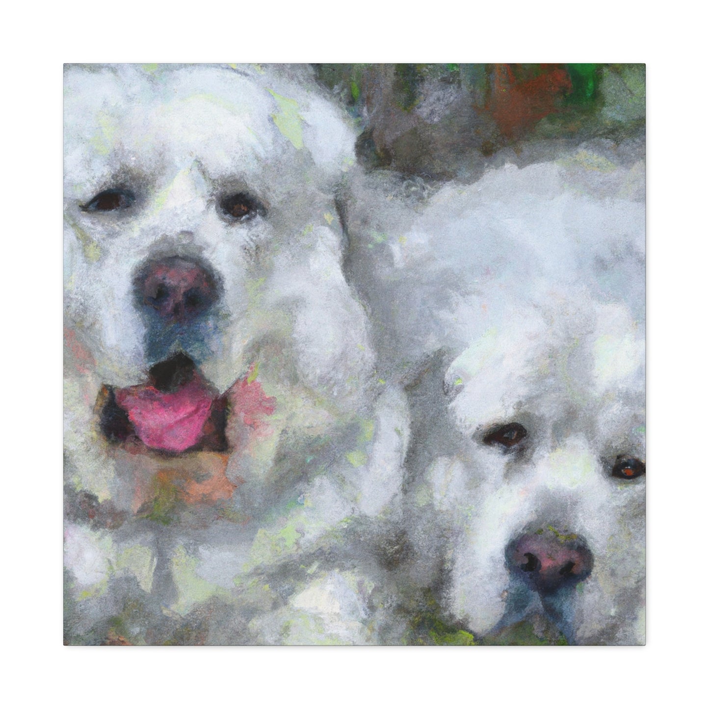 "Great Pyrenees Impressionism" - Canvas