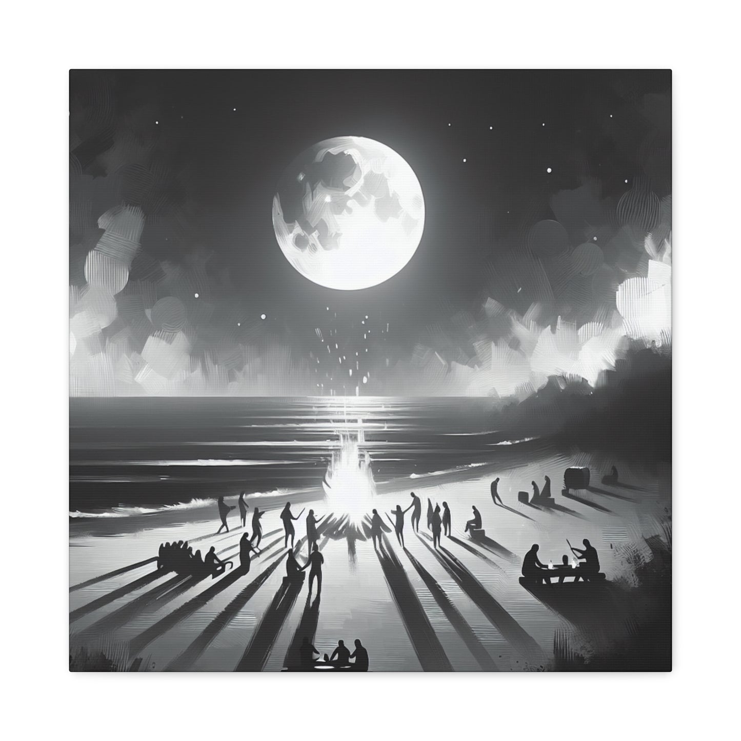 Lunar Revelry Unfolding - Canvas