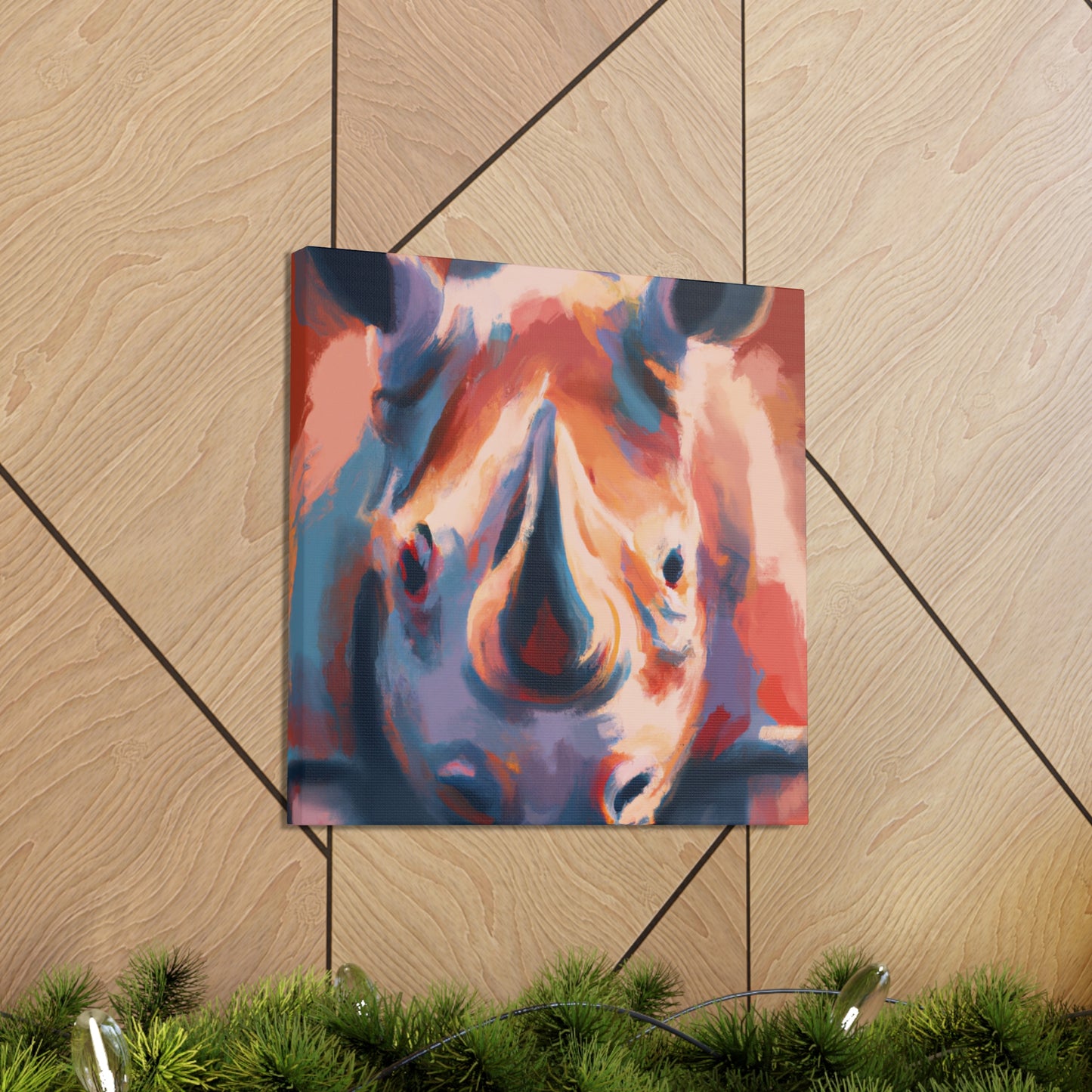 "Rhinoceros Majesty Dazzling" - Canvas