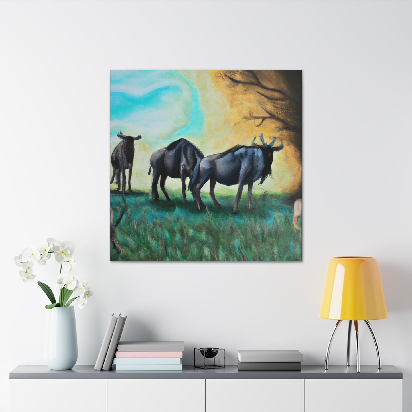 Wildebeest on Wildland - Canvas