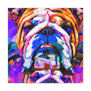 "English Bulldog Portrait" - Canvas