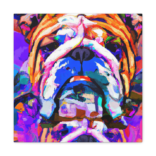 "English Bulldog Portrait" - Canvas