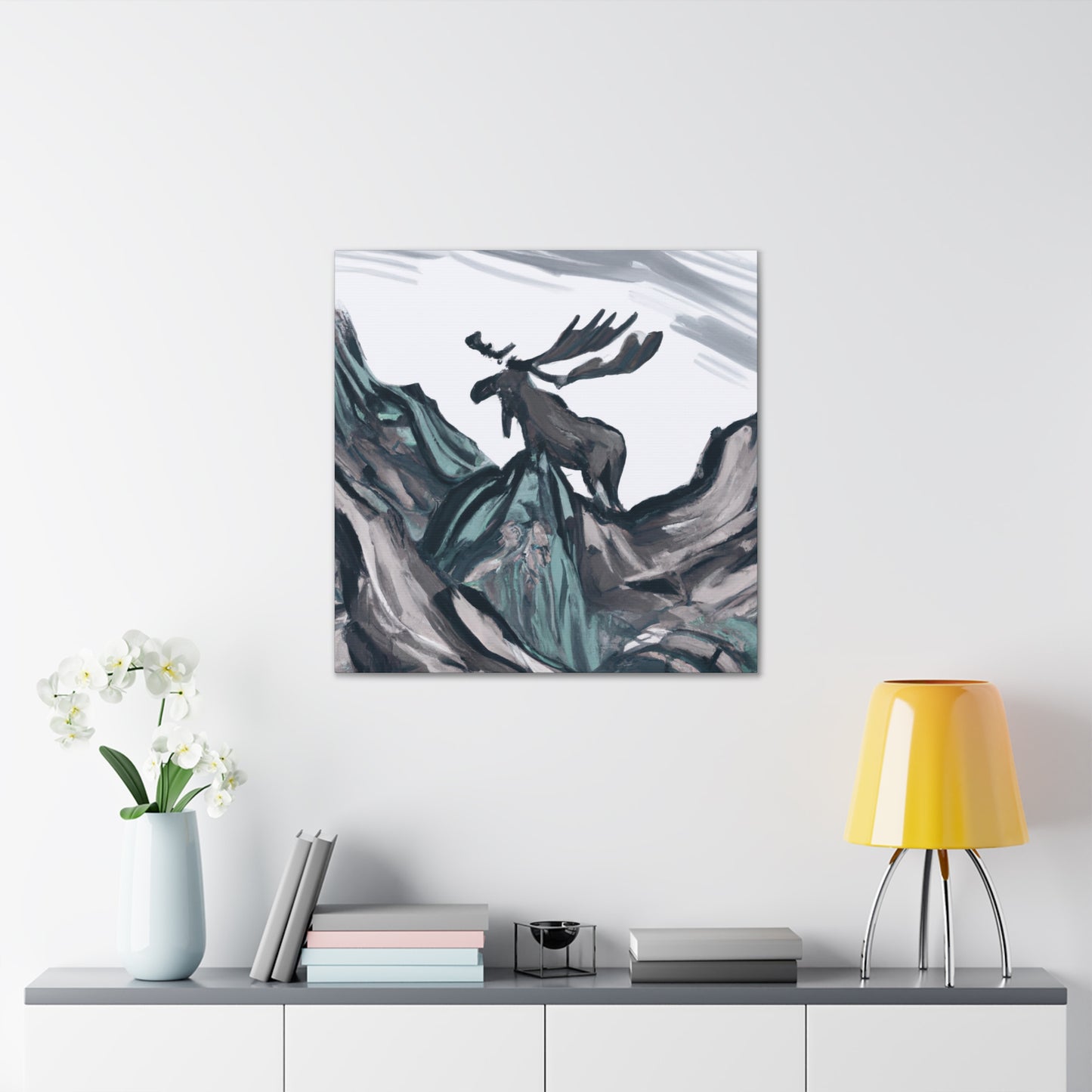 Elk in Mystic Moonlight - Canvas