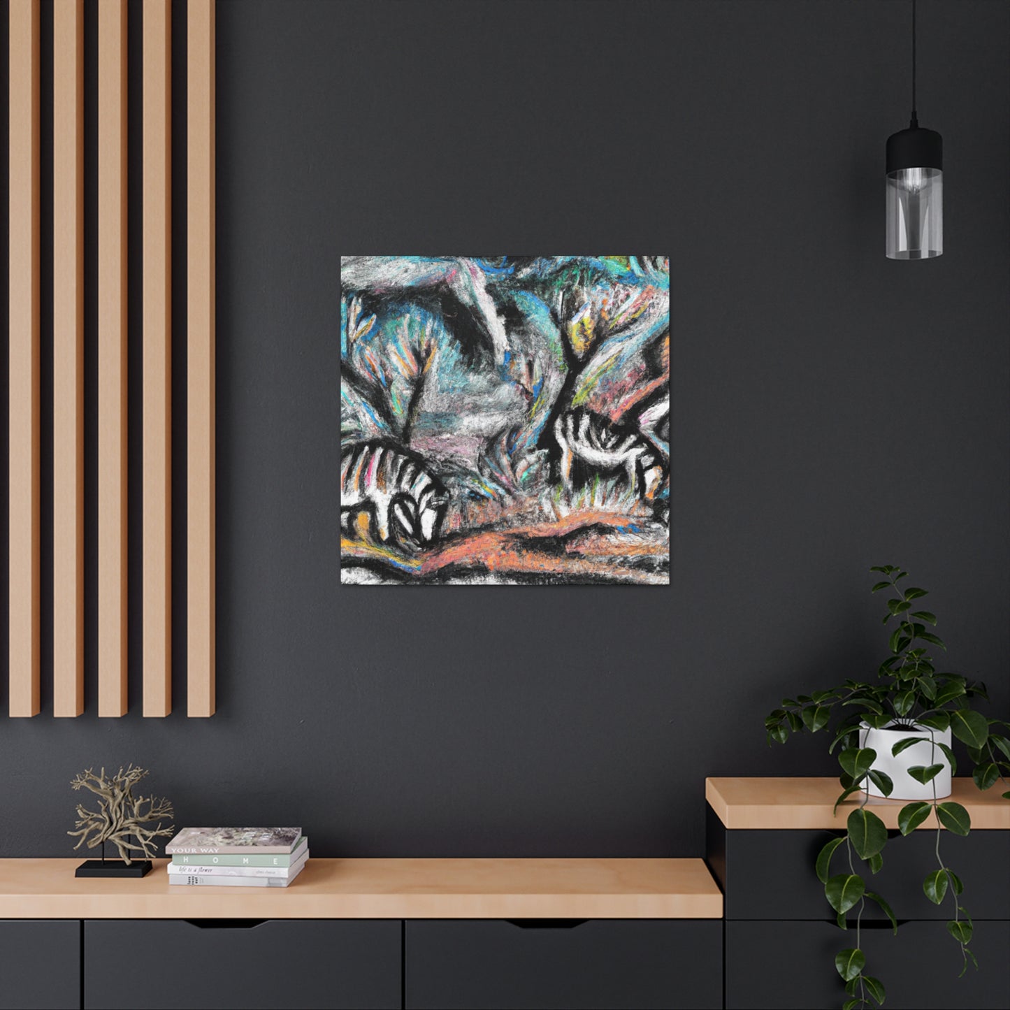 "Zebra's Striped Symphony" - Canvas