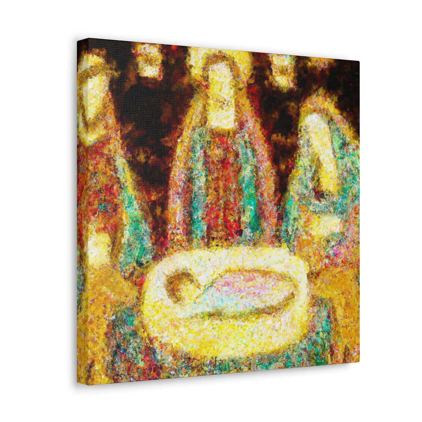 "Manger in Pointillism" - Canvas