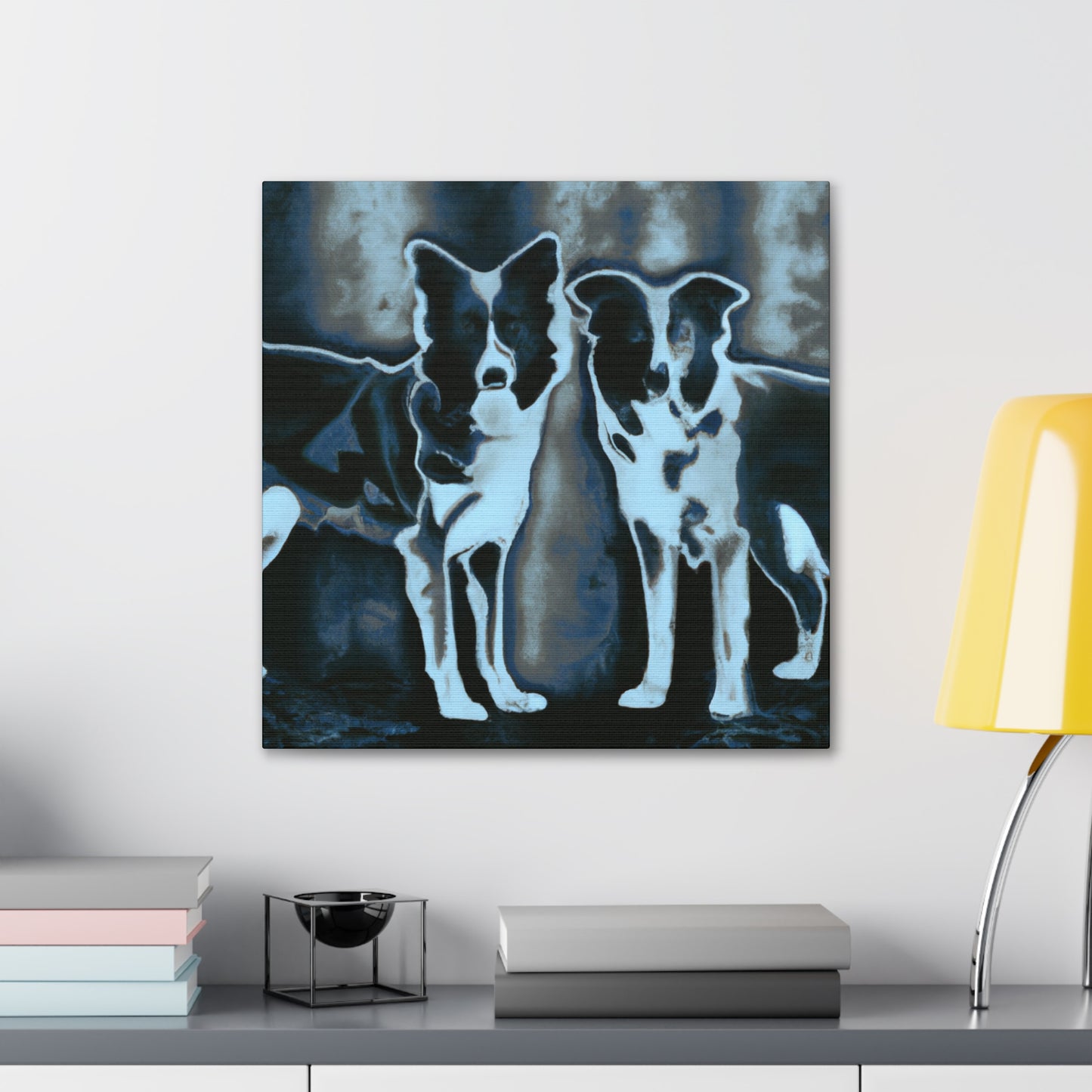 "Collie In Abstract Moonlight" - Canvas