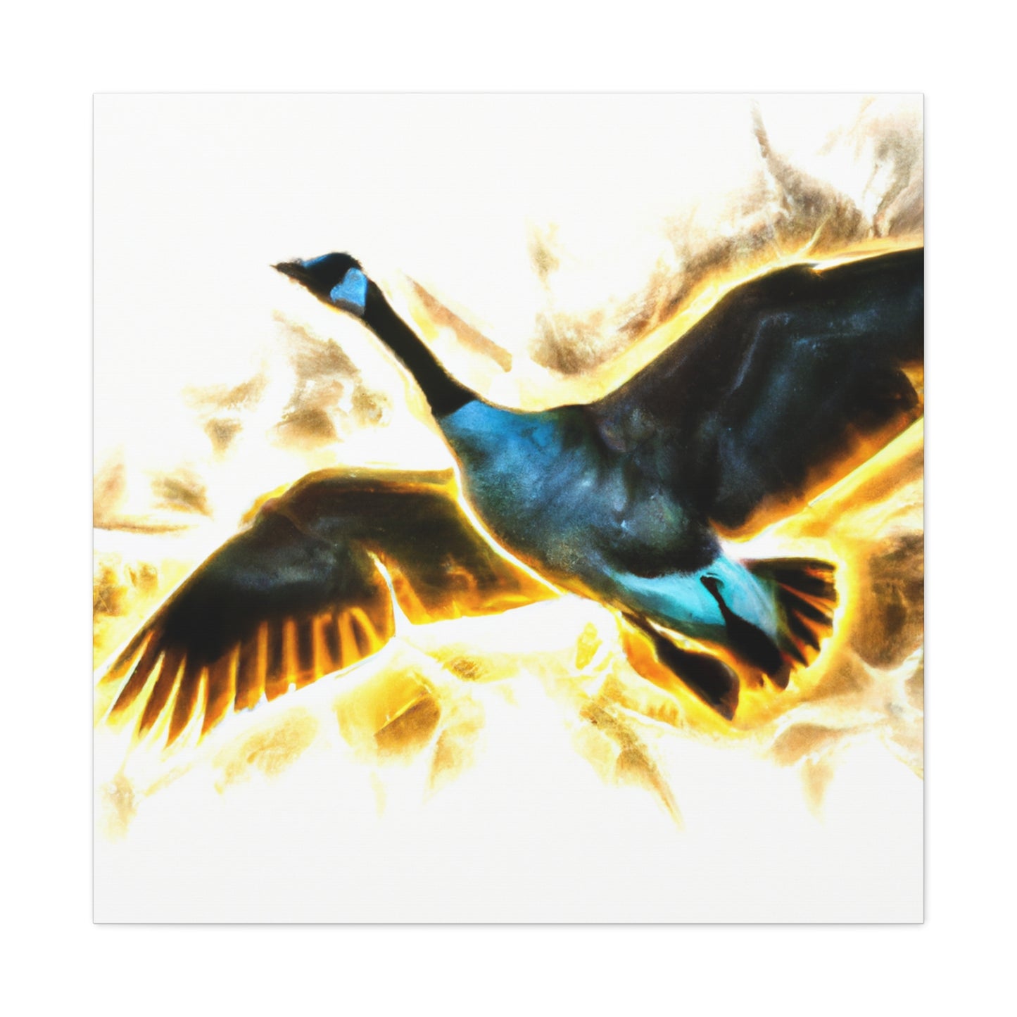 "Canadian Goose Flight Textures" - Canvas