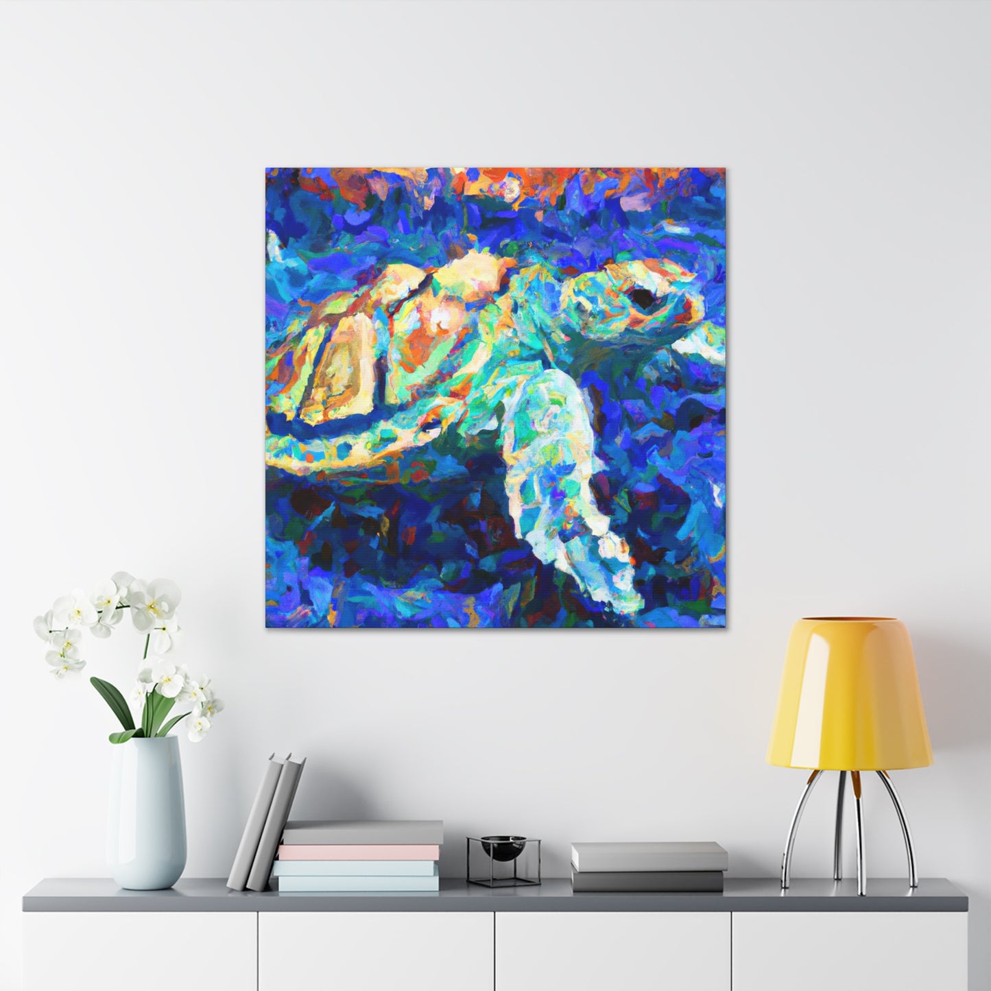 "Sea Turtle Impressionism" - Canvas