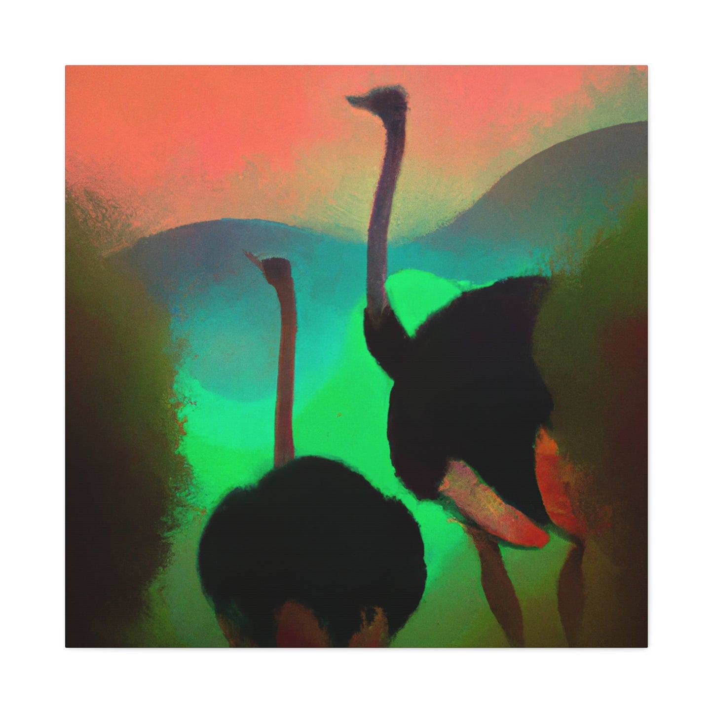 Ostriches in Motion - Canvas