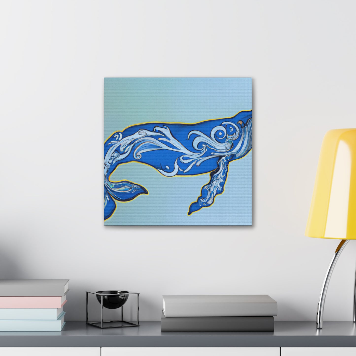 "Bowhead Whale Ablaze" - Canvas