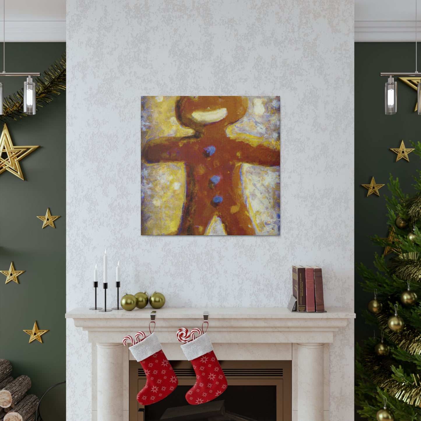 Gingerbread Man Dances - Canvas