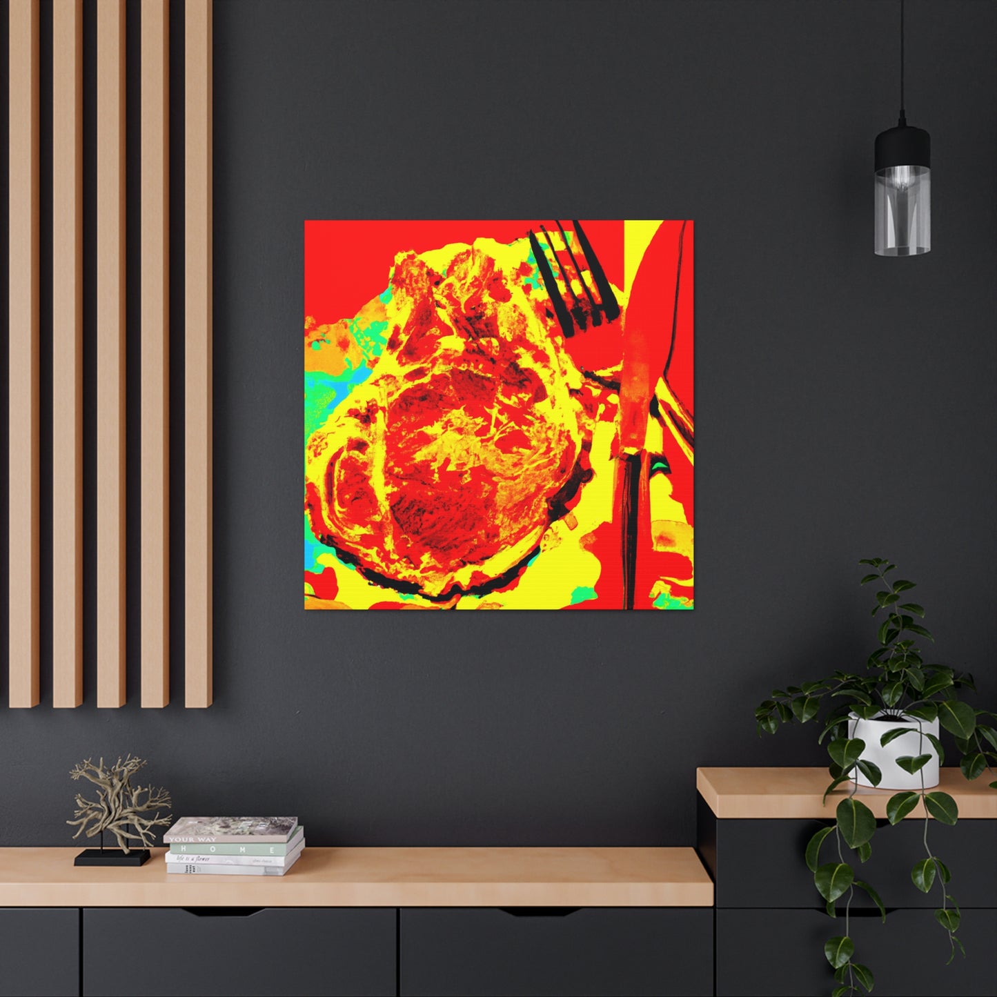 Steak Sizzles Pop Art - Canvas