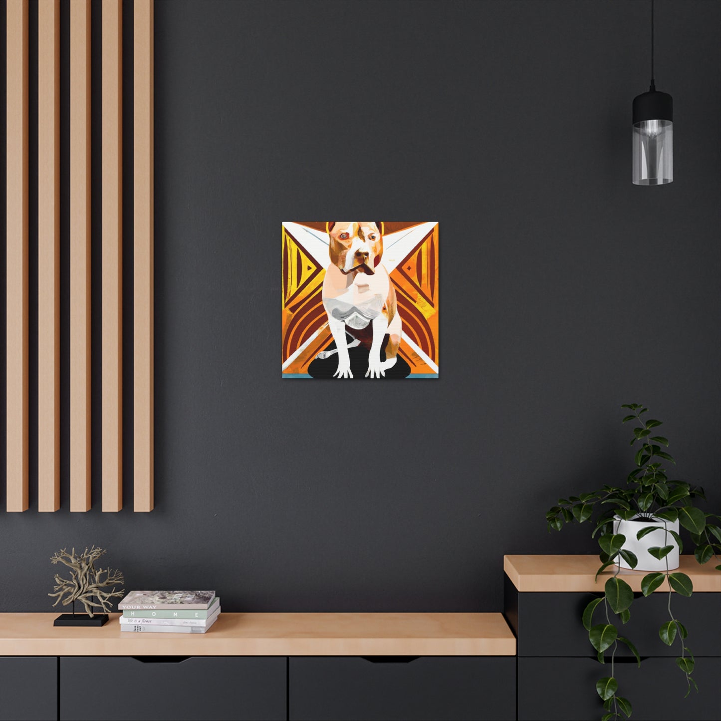 "Pitbull in Art Deco". - Canvas