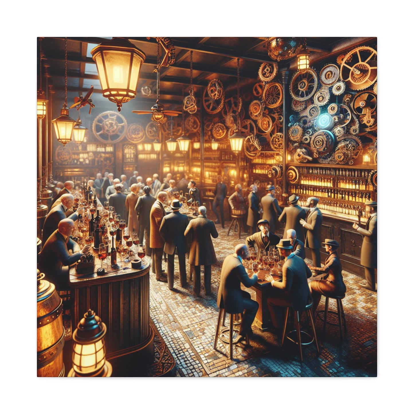 "Clockwork Revelry: Vintage Soirée" - Canvas