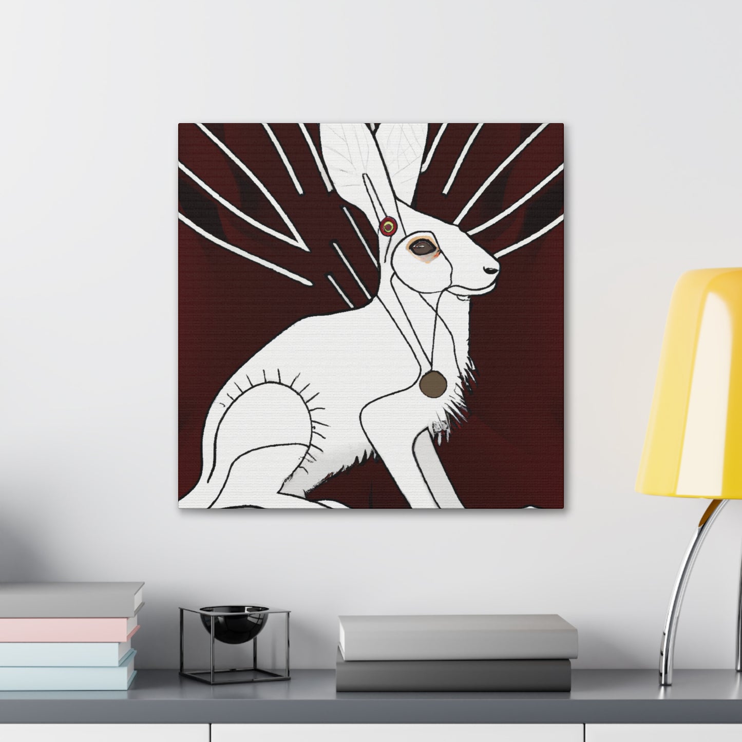 "Arctic Hare Art Deco" - Canvas