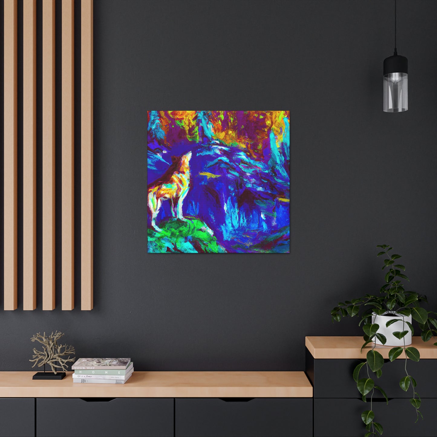 Wolf In Moonlight Glow - Canvas