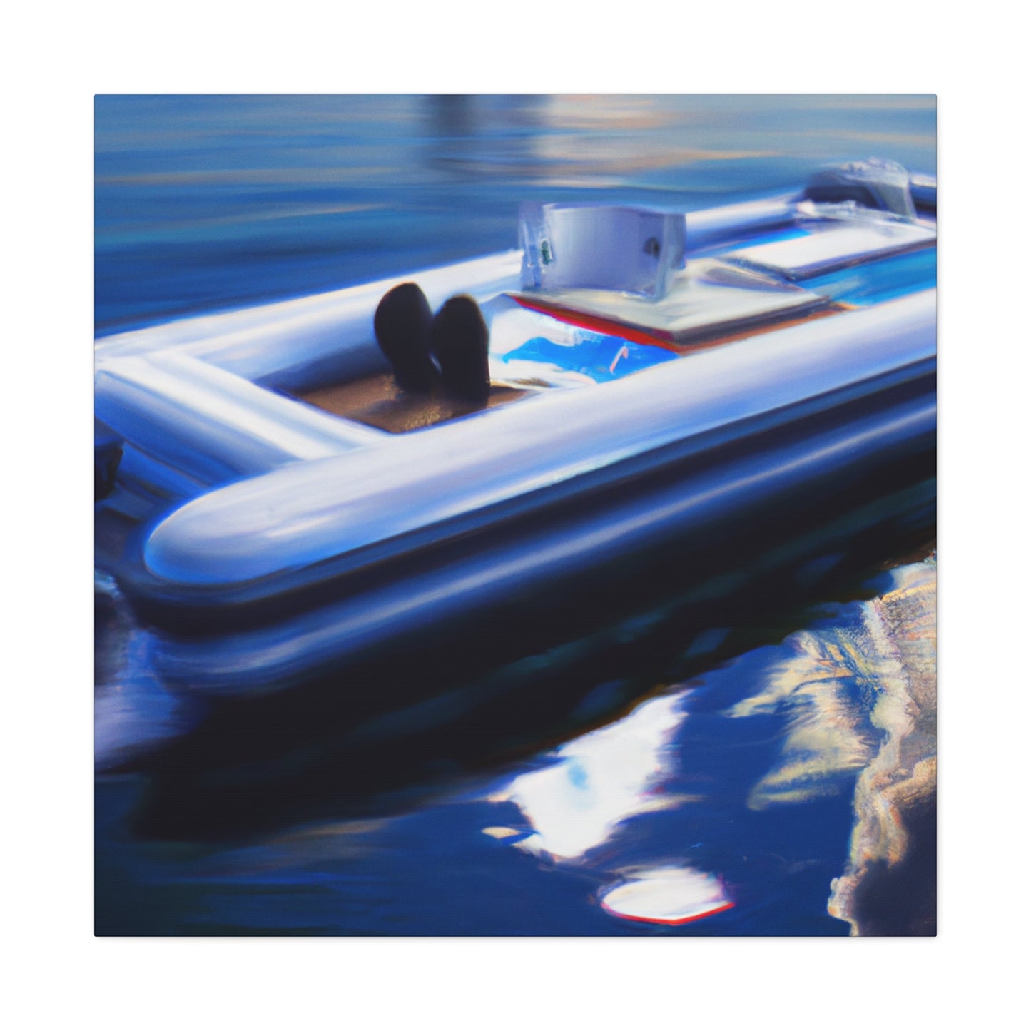 Pontoon Boat Sunrise. - Canvas