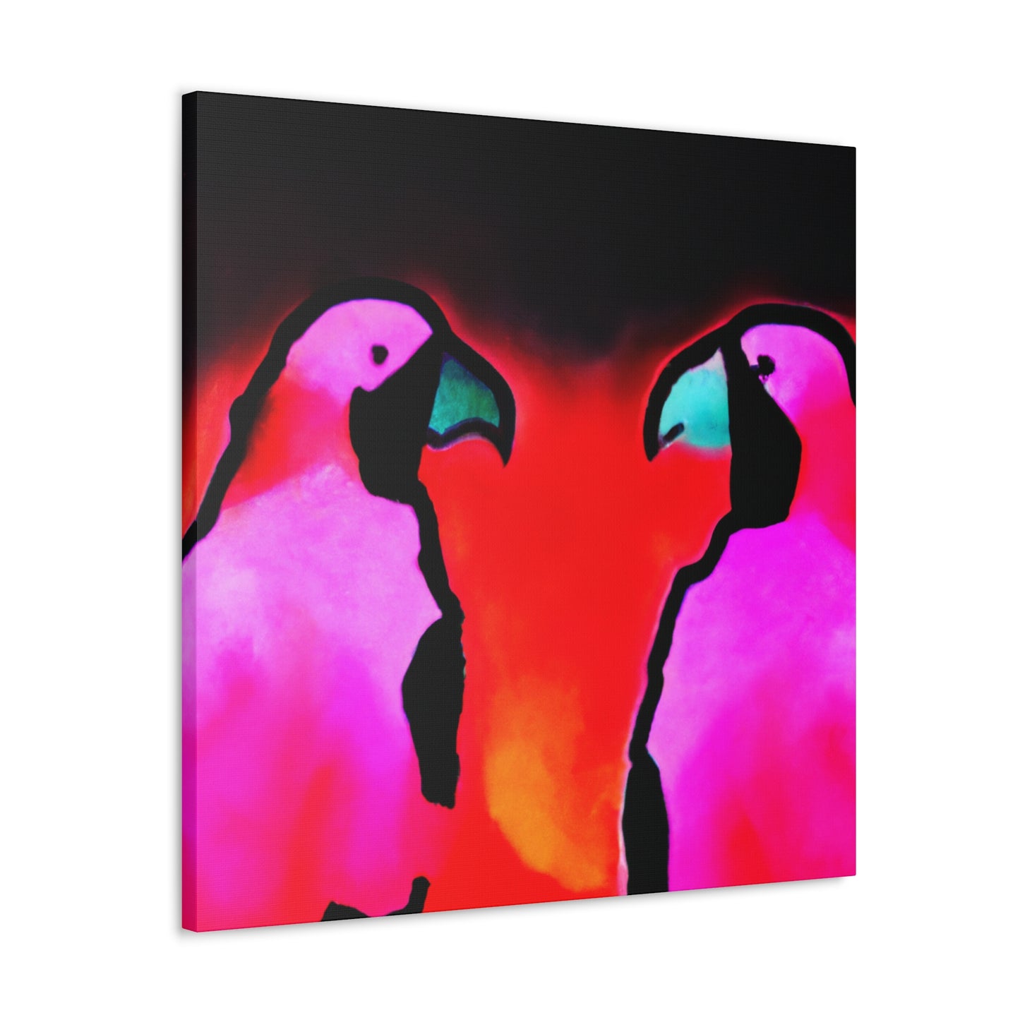 Lovebirds in Embrace - Canvas