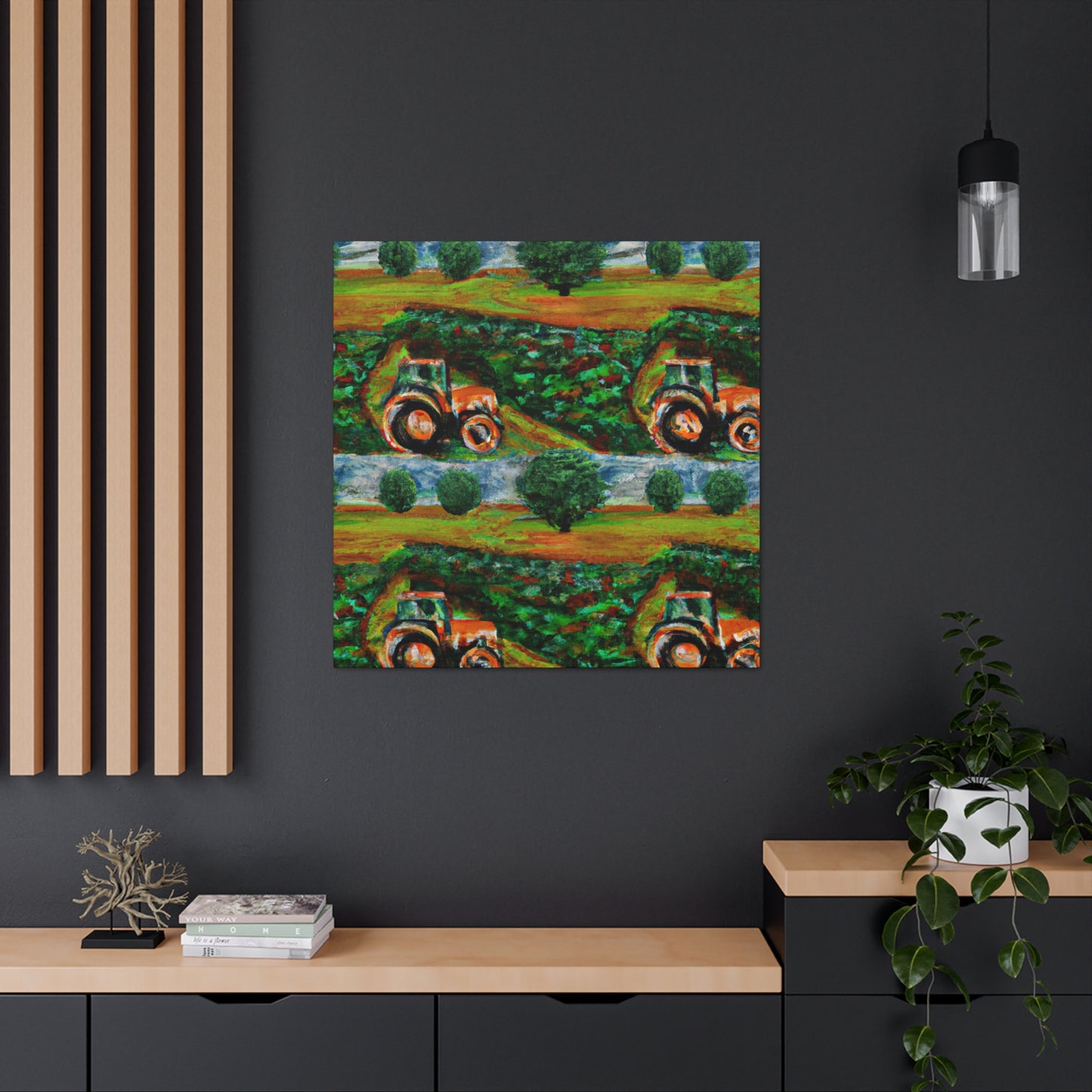 Tractor In Sunset Glow - Canvas