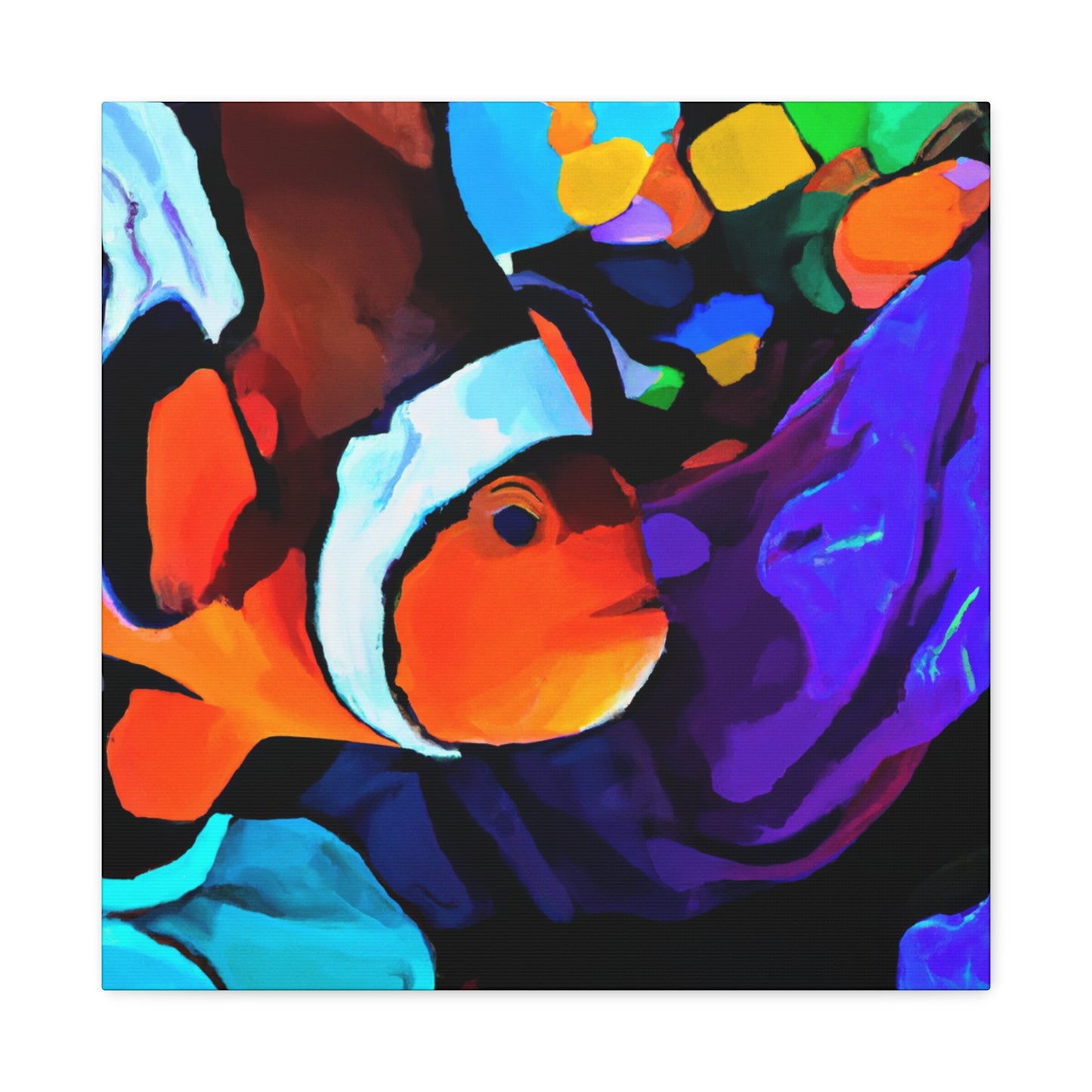 "Clownfish Swimming Gaily" - Canvas