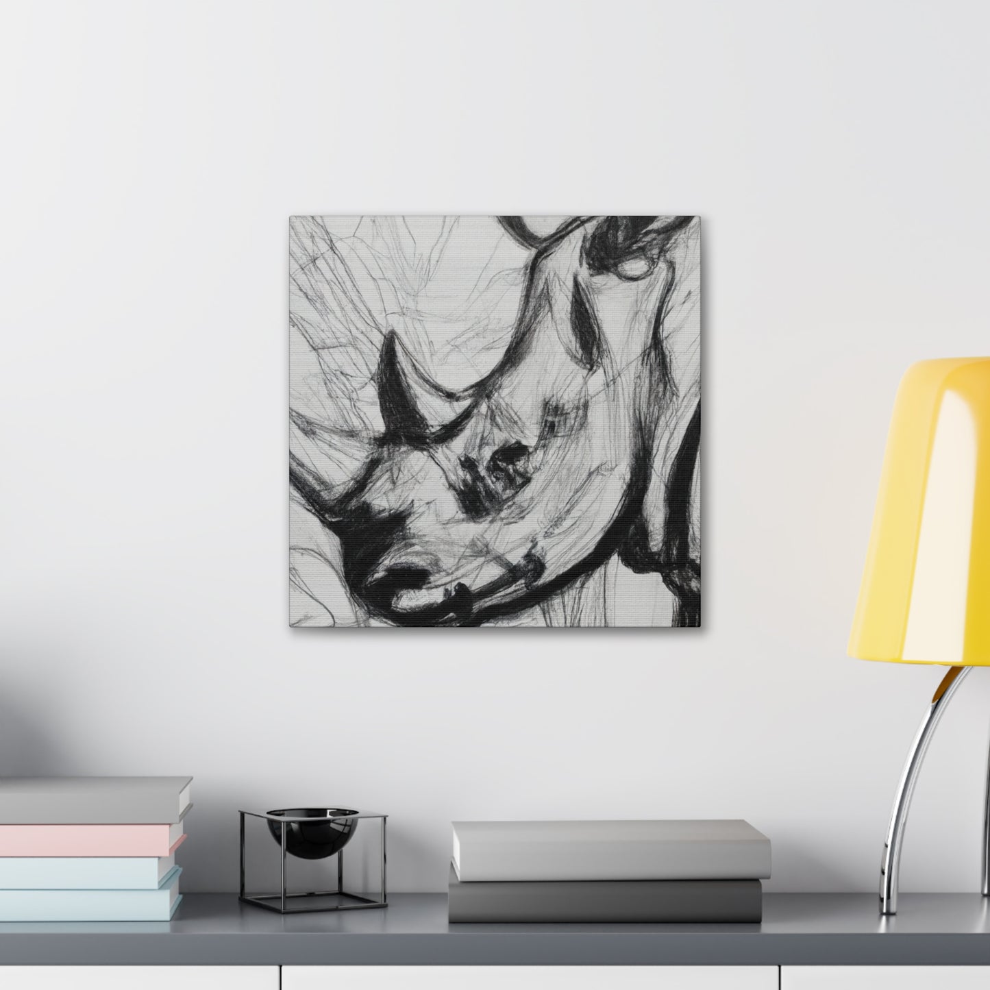 Rhinoceros in Hyperrealism - Canvas