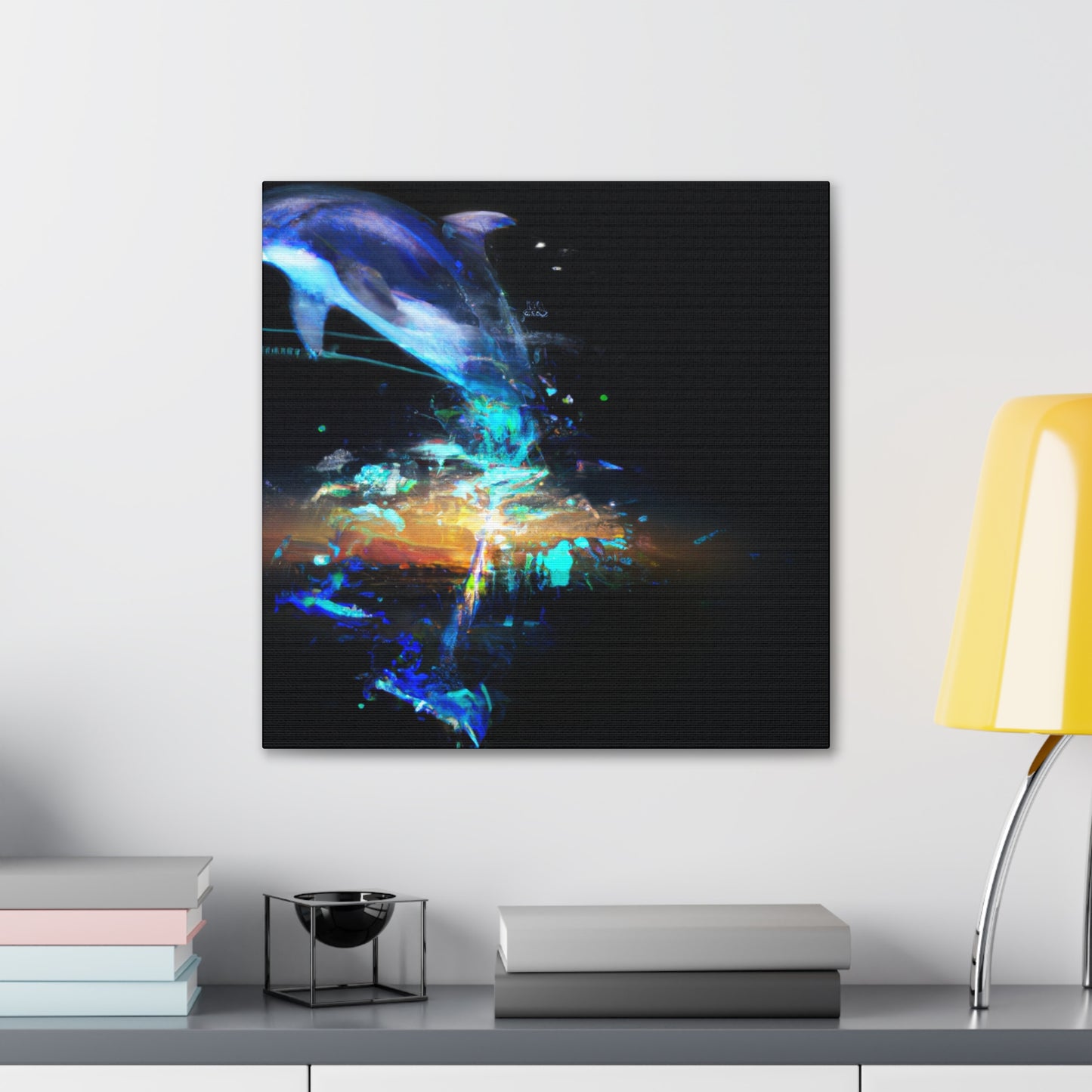 Dolphins Dancing in Moonlight - Canvas