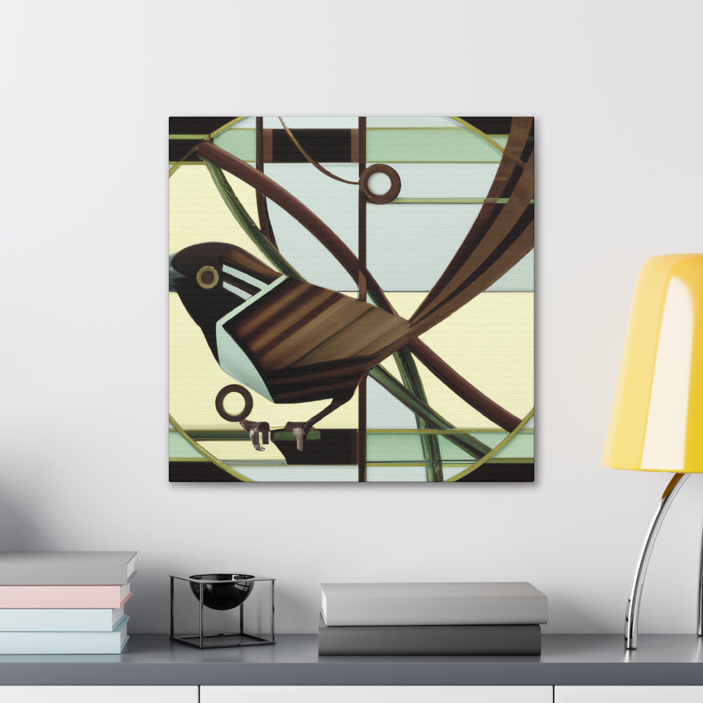 "Song Sparrow in Deco" - Canvas