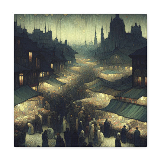 "Mystic Nocturnal Bazaar" - Canvas