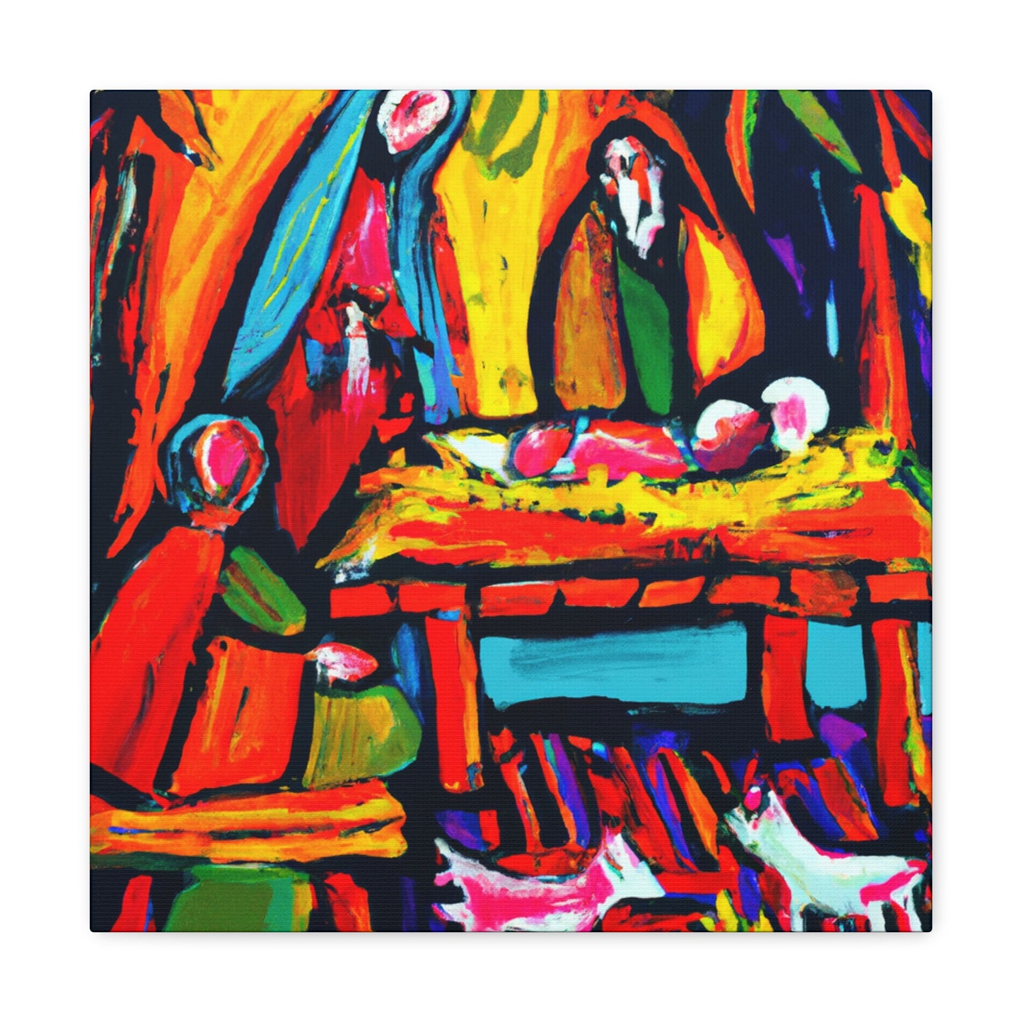 "Manger in Fauvist Hues" - Canvas