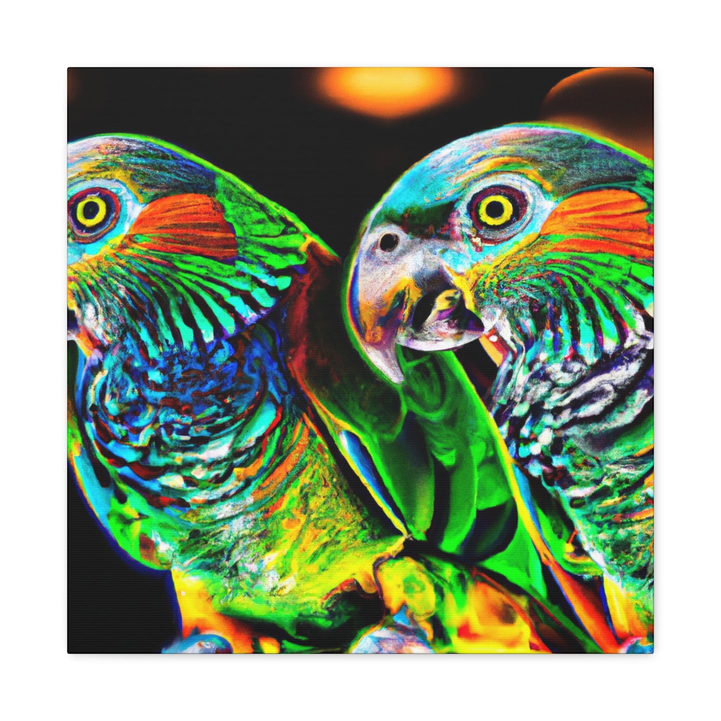 Parrots in Flight Forever - Canvas