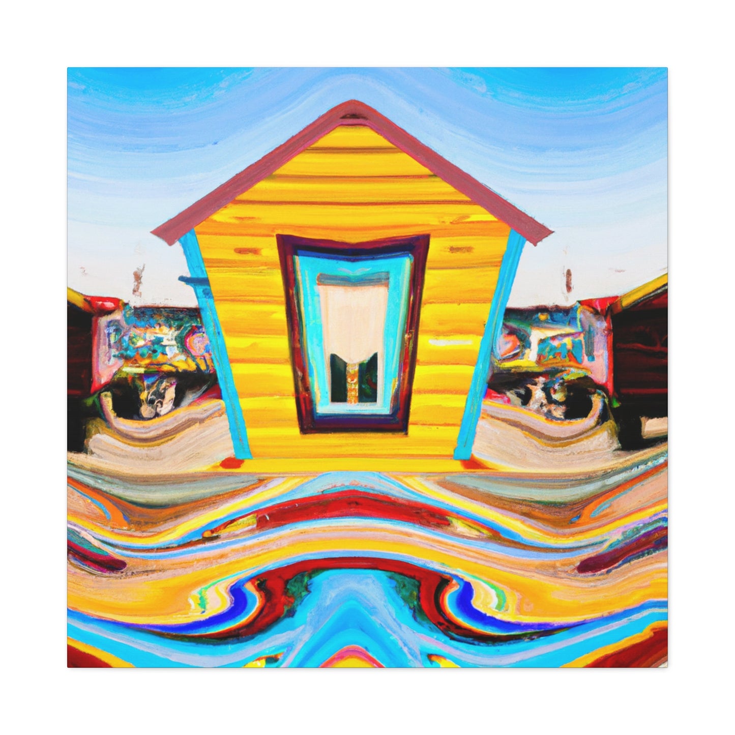 "Beach Hut Blissful Bliss" - Canvas