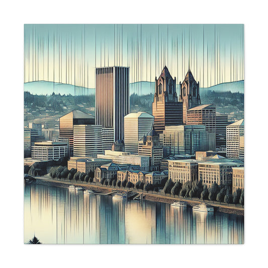 "Pulsating Portland Reflections" - Canvas