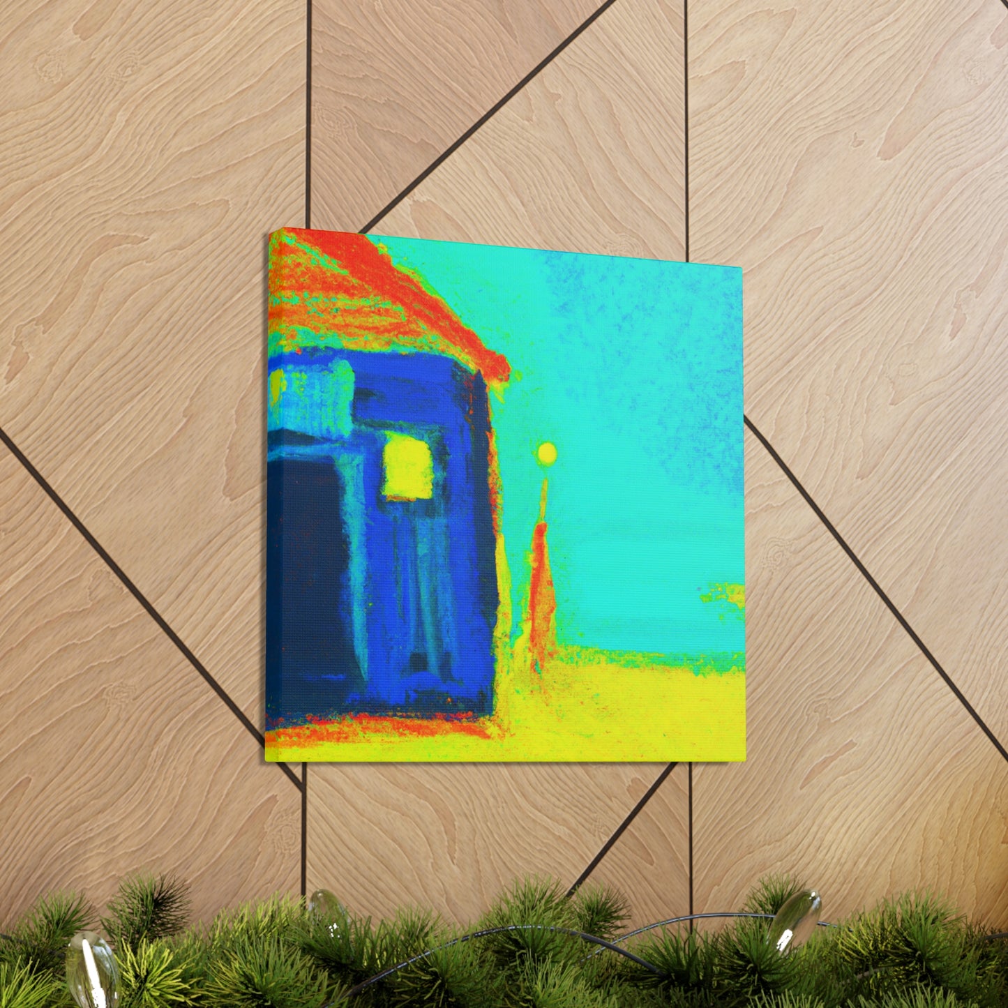 "Beach Hut Reflection" - Canvas