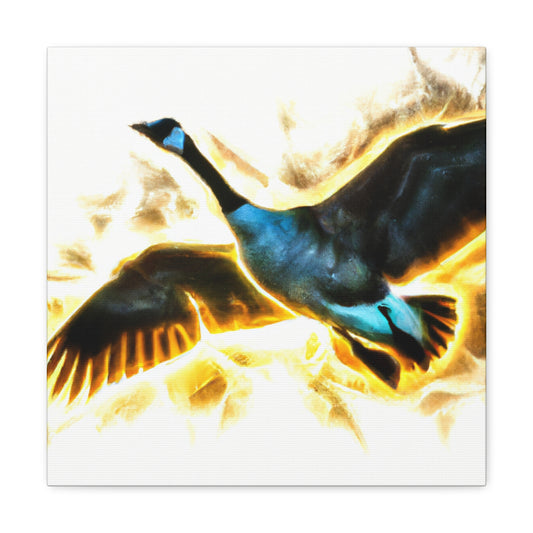 "Canadian Goose Flight Textures" - Canvas