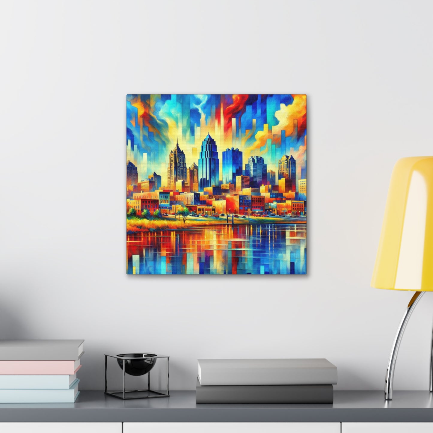 "Cityscape Symphony: Kansas" - Canvas