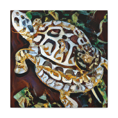 "Box Turtle in Bloom" - Canvas