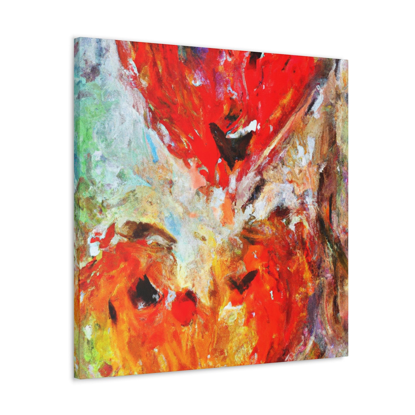 "Cherished Lovebirds Bloom" - Canvas