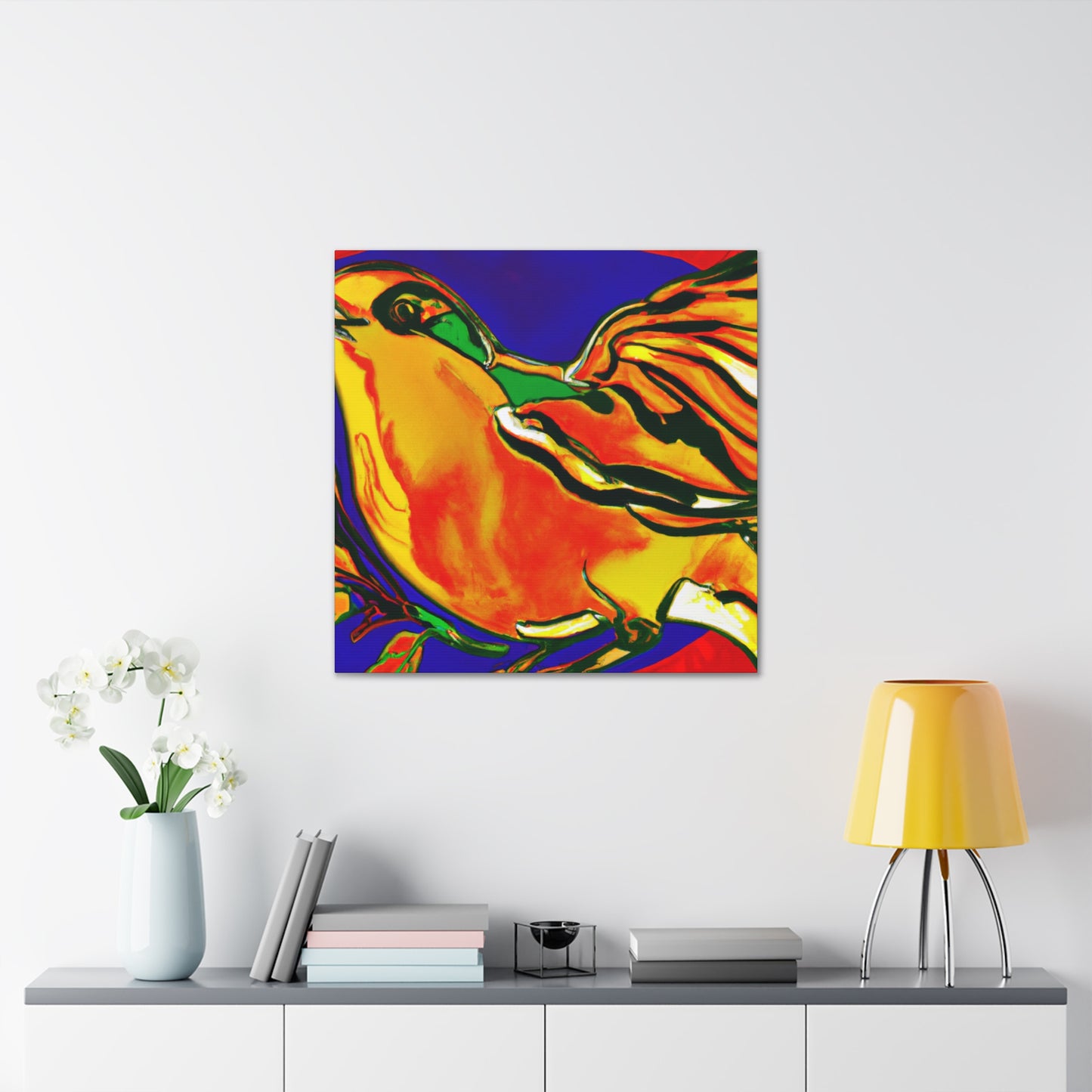 "Singing American Robin" - Canvas