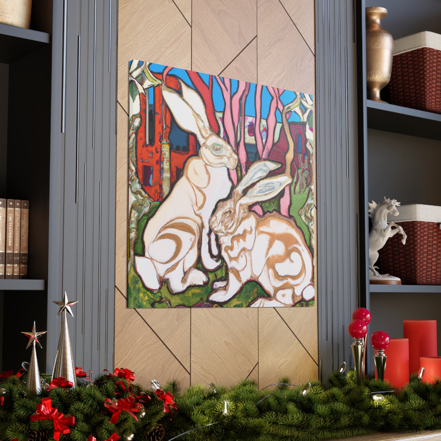 Rabbit in Art Nouveau - Canvas