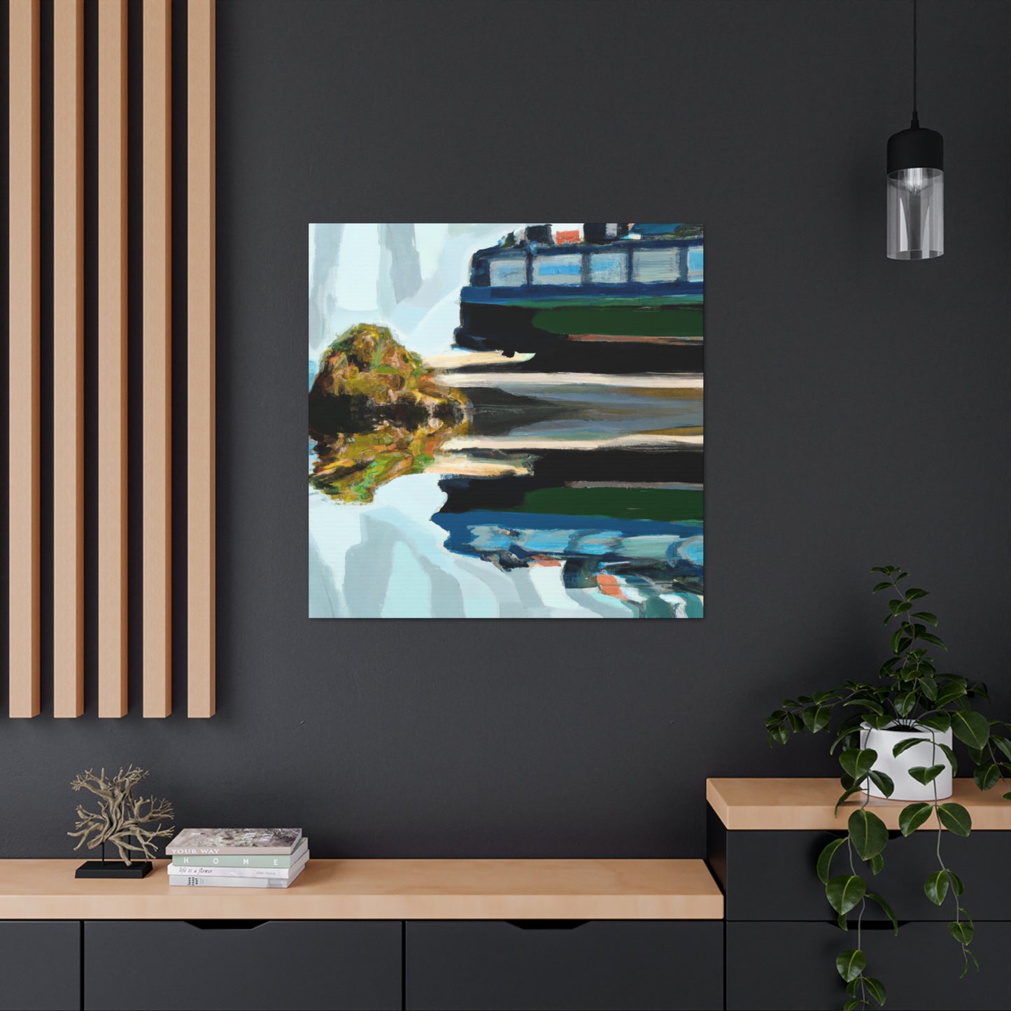 " Pontoon Moonlit Serenade" - Canvas