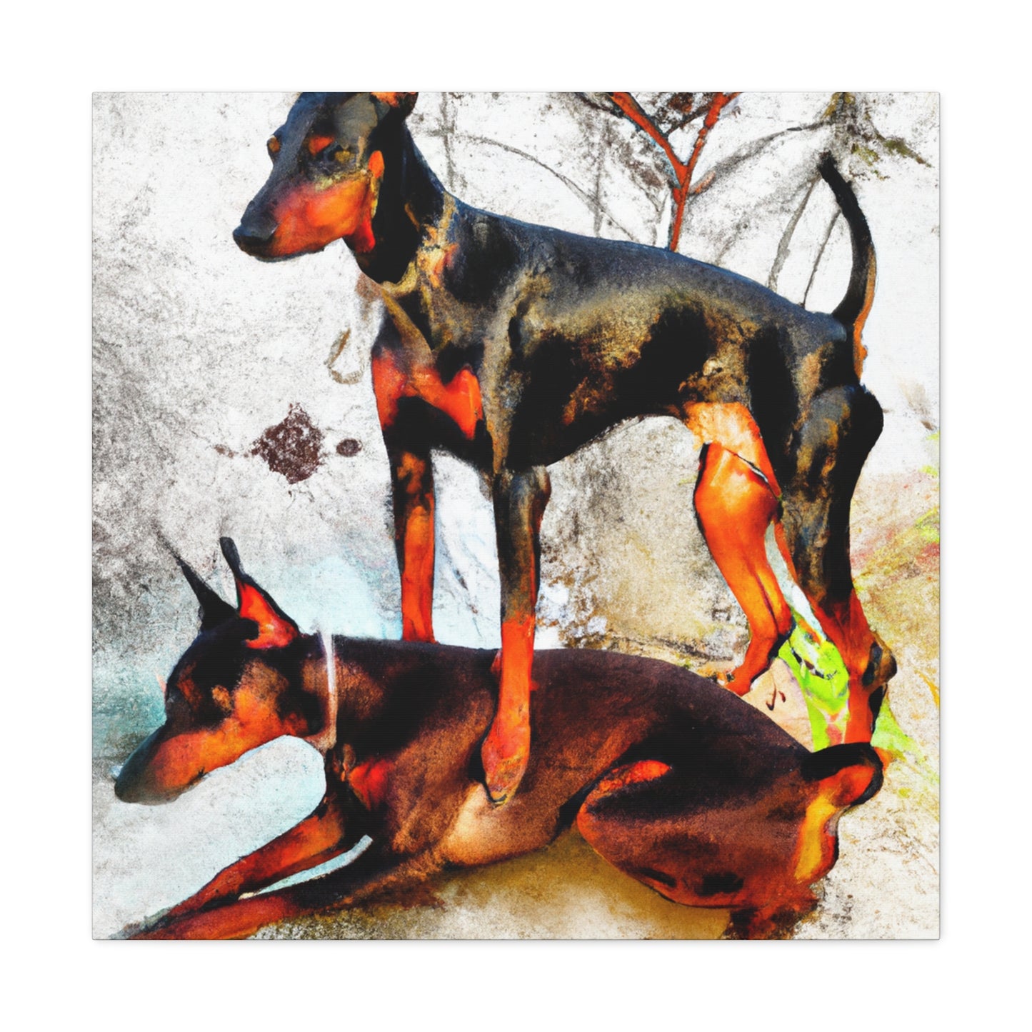 "Doberman's Bold Spirit" - Canvas