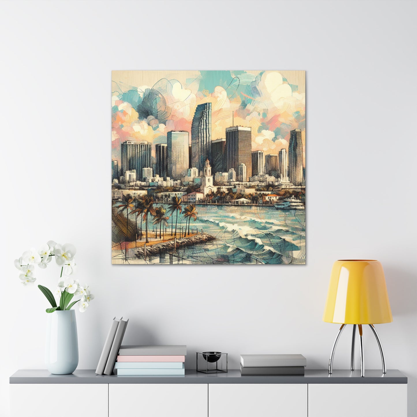 Sunset Serenade in Miami - Canvas