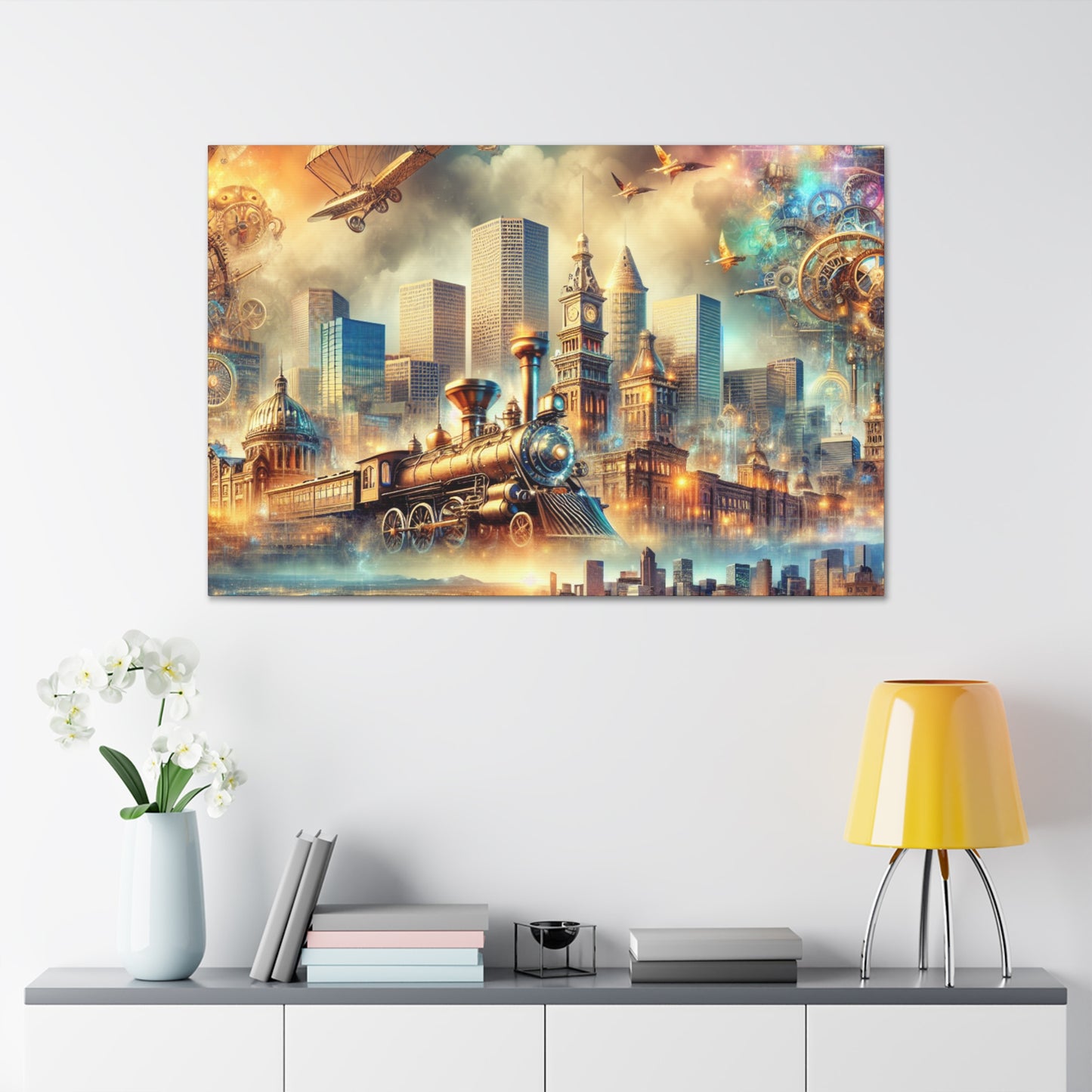 Ethereal Industrial Denver Panorama - Canvas