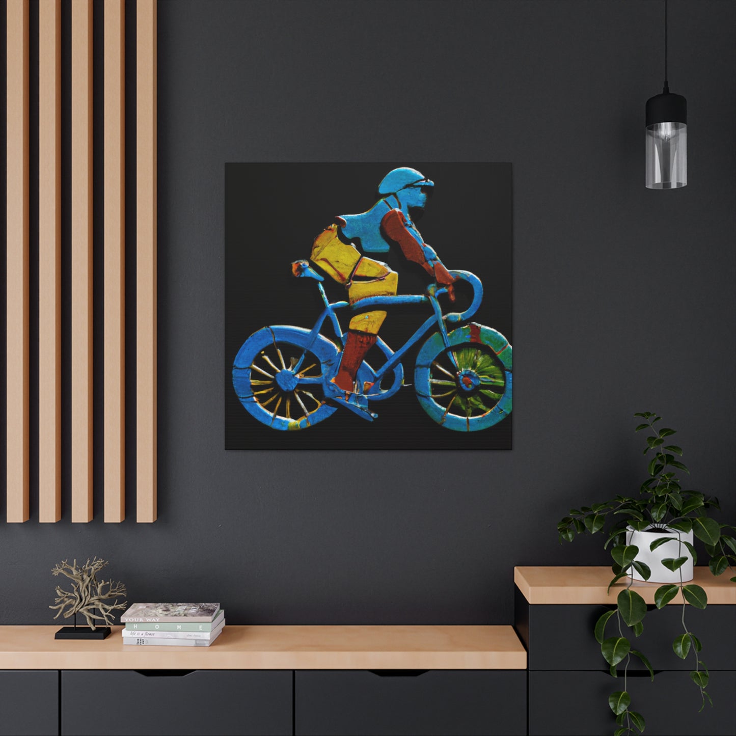 "Bicyclist in Motion" - Canvas