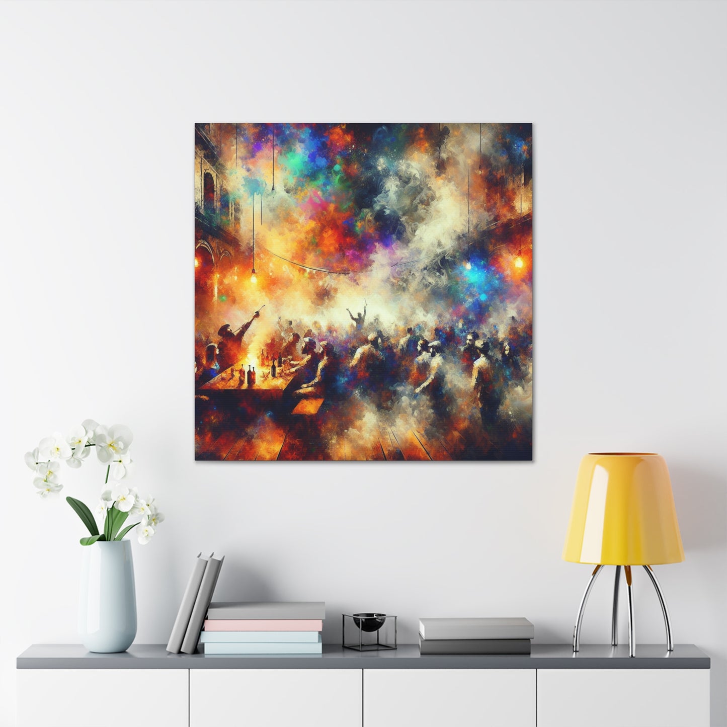 "Hazy Tavern Revelry" - Canvas