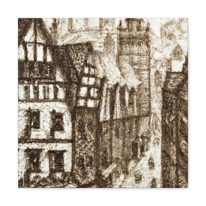 Tudor Pointillist Painting - Canvas