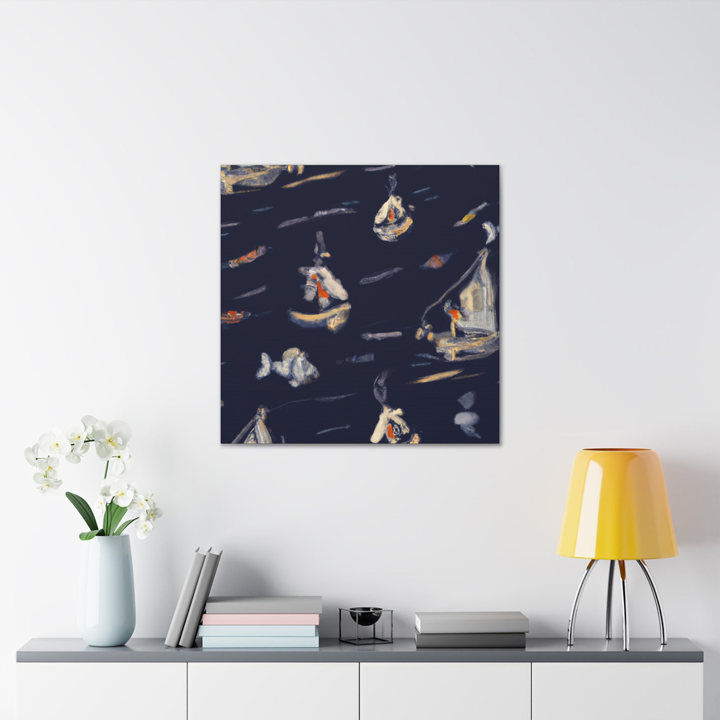 "Fishing by Moonlight Depths" - Canvas