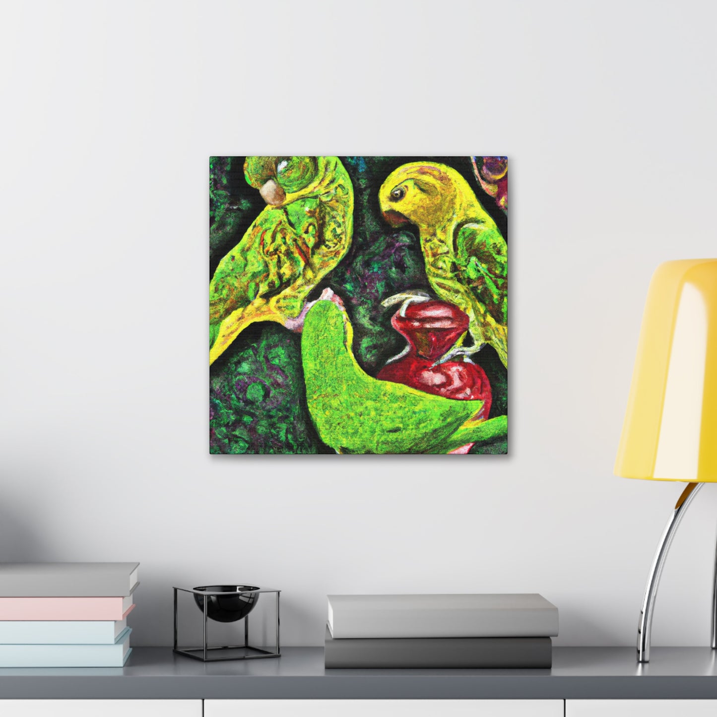 "Conures in Heavens Haze" - Canvas