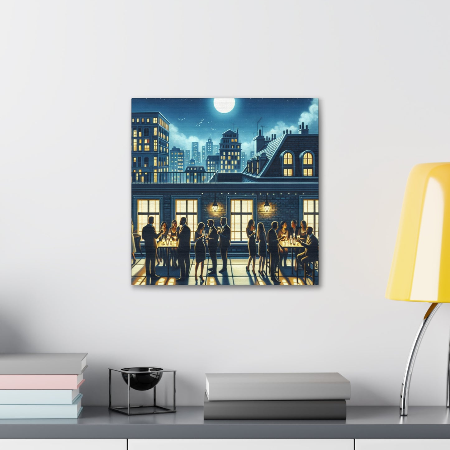 "Majestic Nocturnal Urban Bliss" - Canvas